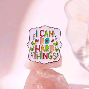 Hard things enamel pin brooch charm purse bag decor satchel womens floral Hallow